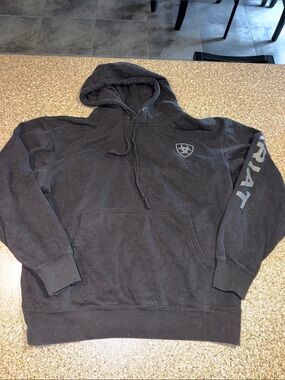 Ariat Black Pullover Hooded Sweatshirt with Logo Sleeve